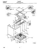 LOWER CABINET / TOP Diagram and Parts List for MLSG62RFW1  Frigidaire Washer Dryer Combo