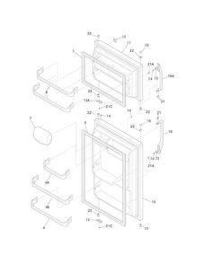Door Diagram and Parts List for 25362624011  Kenmore Refrigerator