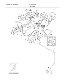 Burner Diagram and Parts List for EW30DS80RSB  Electrolux Range