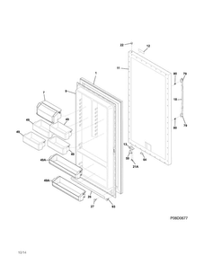 Door Diagram and Parts List for FPRU19F8QFA  Frigidaire Refrigerator