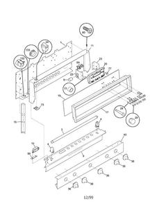 Backguard Diagram and Parts List for TGF657BFB3  Tappan Range