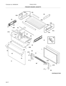 Freezer Door Diagram and Parts List for FPBC2277RFA  Frigidaire Refrigerator