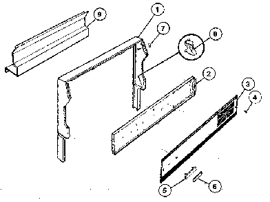 Backguard Section Diagram and Parts List for 32-1048  Tappan Range