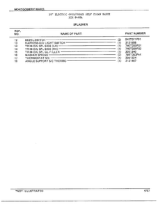 Splasher Page 2 Diagram and Parts List for 8468A  Frigidaire Range