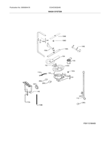 Wash System Diagram and Parts List for EI24ID30QS4B  Electrolux Dishwasher