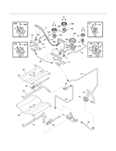 Burner Diagram and Parts List for EW30GS65GWA  Electrolux Range