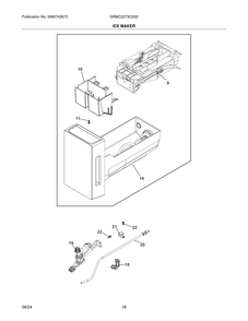 Ice Maker Diagram and Parts List for GRMC2273CD02  Frigidaire Refrigerator