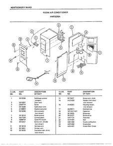 Room Air Conditioner Page 3 Diagram and Parts List for 5238A  Frigidaire Air Conditioner