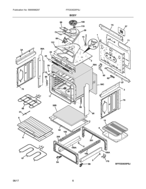 03 - BODY Diagram and Parts List for FFES3025PSJ  Frigidaire Range