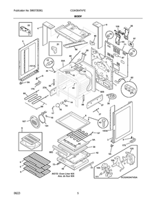 Body Diagram and Parts List for CGIH3047VFE  Electrolux Range