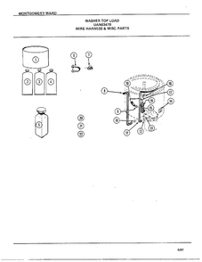 Wire Harness And Misc Parts Diagram and Parts List for 6347B  Frigidaire Washer