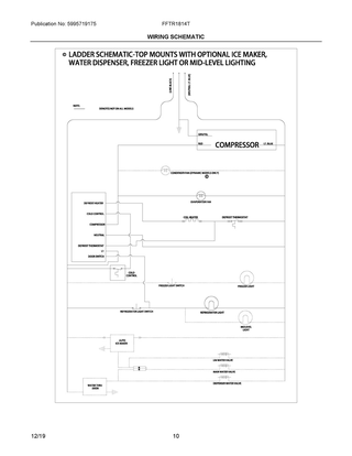 Wiring Schematic Diagram and Parts List for FFTR1814TBF  Frigidaire Refrigerator
