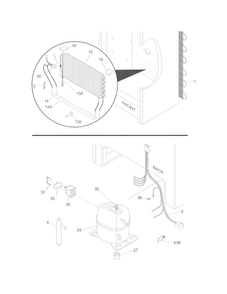 System Diagram and Parts List for FKCH17F7HWD  Frigidaire Refrigerator