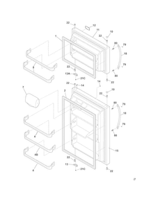 Doors Diagram and Parts List for FRT21G2PS7  Frigidaire Refrigerator