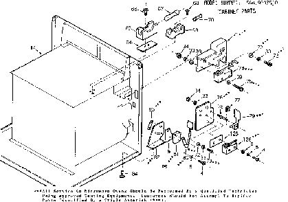 Cabinet Parts Diagram and Parts List for 5649907510  Kenmore Microwave