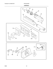 Controls Diagram and Parts List for FRSC2333AS9  Frigidaire Refrigerator