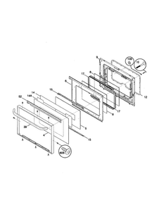 Door Diagram and Parts List for FEF376CJBA  Frigidaire Range