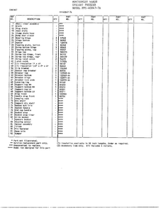 Cabinet Page 2 Diagram and Parts List for 40847A  Frigidaire Freezer
