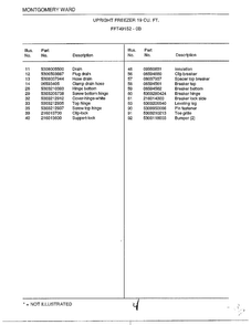 Upright Freezer 19 Cubic Feet Page 4 Diagram and Parts List for 49152-0B  Frigidaire Freezer