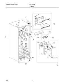 Cabinet Diagram and Parts List for FRTE1622AB  Frigidaire Refrigerator