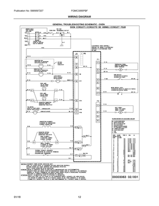 Wiring Diagram Diagram and Parts List for FGMC3065PBF  Frigidaire Microwave Oven Combo