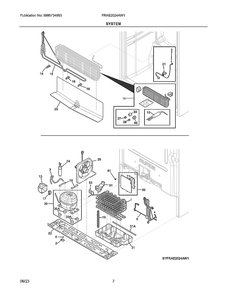 System Diagram and Parts List for FRAE2024AW1  Electrolux Refrigerator
