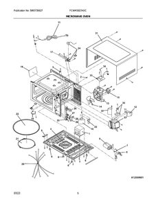 Microwave Oven Diagram and Parts List for FCWM3027ASC  Electrolux Microwave Oven Combo