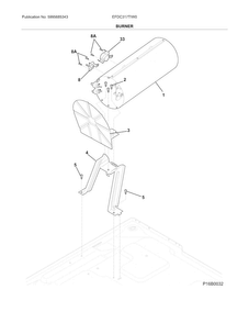 Burner Diagram and Parts List for EFDC317TIW0  Electrolux Dryer