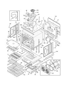 Body Diagram and Parts List for FPEW3085PFB  Frigidaire Wall Oven
