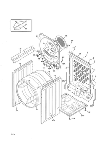 Cabinet/drum Diagram and Parts List for FAQE7001LW1  Frigidaire Dryer