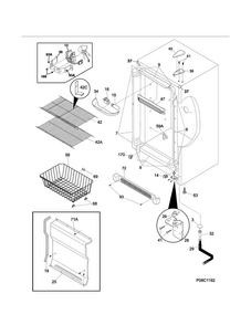 Cabinet Diagram and Parts List for 253280528014  Kenmore Freezer