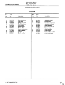 Room Air Conditioner Page 4 Diagram and Parts List for 5288A  Frigidaire Air Conditioner