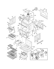 Upper Oven Diagram and Parts List for FPET3085KFC  Frigidaire Wall Oven