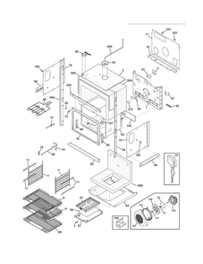Lower Oven Diagram and Parts List for EI27EW45JS3  Electrolux Wall Oven