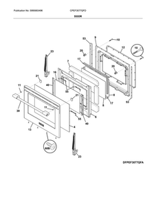 Door Diagram and Parts List for CPEF3077QFD  Frigidaire Range