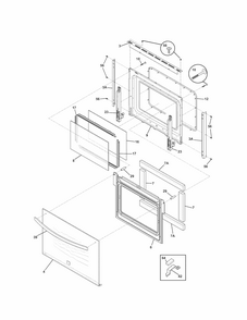 Doors Diagram and Parts List for 79048779901  Kenmore Wall Oven