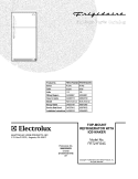 COVER Diagram and Parts List for FRT21FG4CW2  Frigidaire Refrigerator