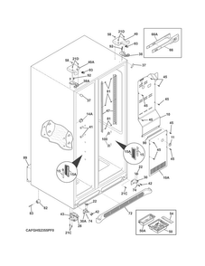 Cabinet Diagram and Parts List for FGHS2355PF2  Frigidaire Refrigerator