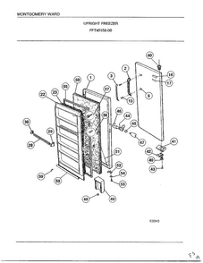 Upright Freezer Diagram and Parts List for 45158B  Frigidaire Freezer