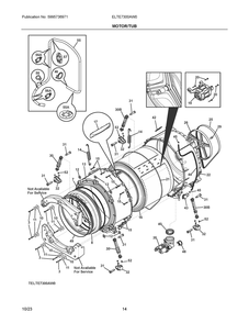 Motor/Tub Diagram and Parts List for ELTE7300AW0  Frigidaire Washer Dryer Combo