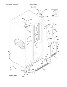 Cabinet Diagram and Parts List for DFHS2313MFKA  Frigidaire Refrigerator