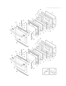 Doors Diagram and Parts List for EI27EW45JS3  Electrolux Wall Oven