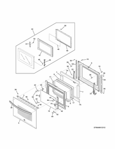 Doors Diagram and Parts List for 79049612313  Kenmore Microwave
