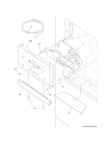 Ice & Water Dispenser Diagram and Parts List for FGHB2866PFGA  Frigidaire Refrigerator