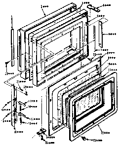 Door Parts Diagram and Parts List for 5648888611  Kenmore Microwave