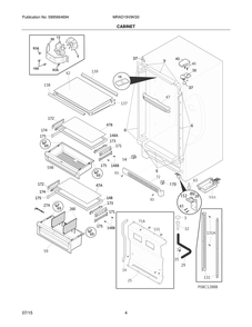 Cabinet Diagram and Parts List for MRAD19V9KS0  Frigidaire Refrigerator
