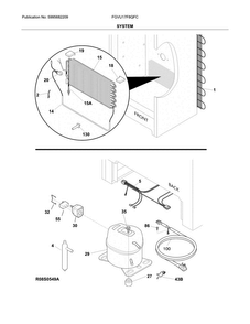 System Diagram and Parts List for FGVU17F8QFC  Frigidaire Freezer