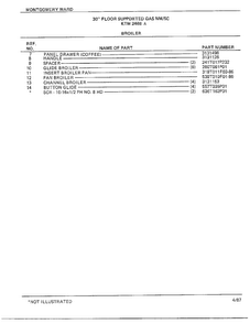 30` Floor/broiler Page 2 Diagram and Parts List for 2468A  Frigidaire Range