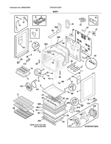 Body Diagram and Parts List for CPEF3077QFB  Frigidaire Range