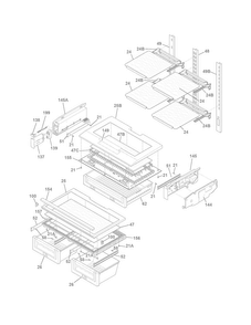 Shelves Diagram and Parts List for EI23BC60KS3  Electrolux Refrigerator